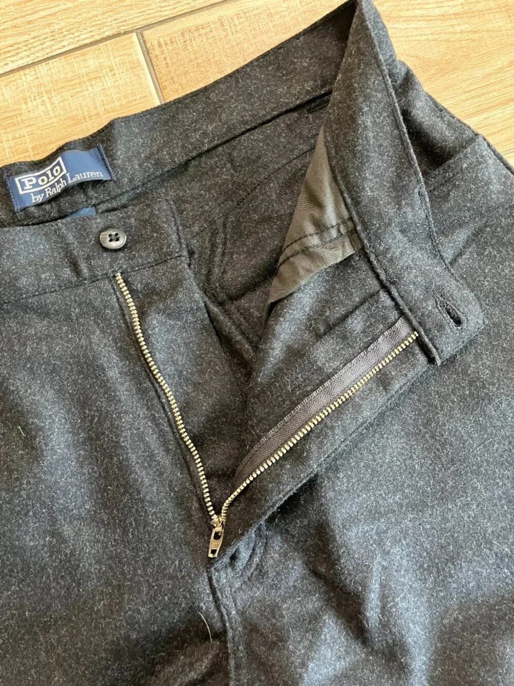 Mens NWT Polo Ralph Lauren Black Wool Blend Pants - 34x34